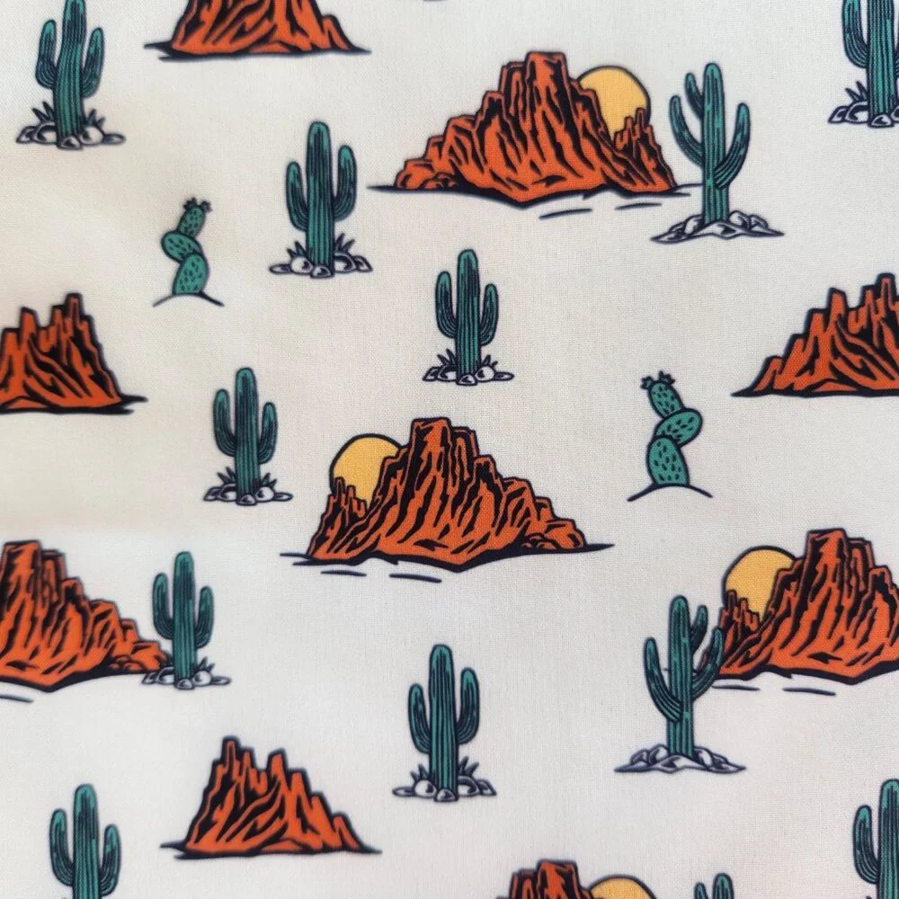 NEW Silky Satin Cactus Desert Western Scarf Bandana Neckerchief